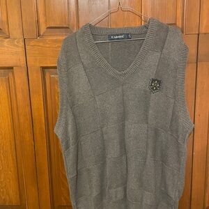 Carmel Vintage Classic Grey Knit Sweater Vest WPL # 5624.